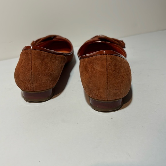 VIA SPIGA Rust Suede Leather Belted Buckle Accent Ballet Flats Pointed Toe 9.5M - Picture 3 of 8